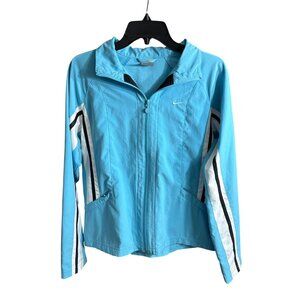Y2K Nike Track Jacket Windbreaker Blue Size Medium
